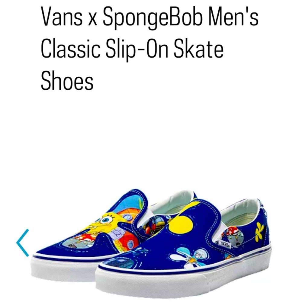 Vans x SpongeBob Men's Classic Slip-On Skate Shoes *Rare